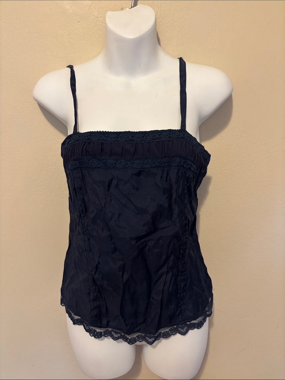 Women's Black Lace-Trim Cami Top